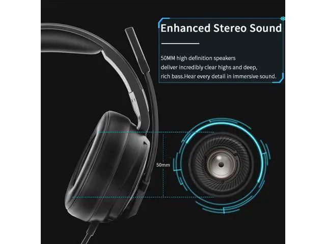 Alt view image 5 of 7 - Hitoor Wired Gaming Headset & for Xbox one Headset & PS4 Gaming Headset, 3.5mm Surround Stereo Gaming Headphones with Mic Soft Memory Earmuffs for PC,Laptop, PS3