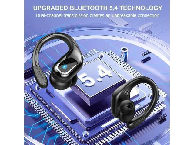 Alt view image 2 of 7 - Hitoor Wireless Earbuds, Bluetooth 5.4 Headphones Sport, 75H Stereo Wireless Earphones with 4 ENC Noise Canceling Mic, IP7 Waterproof Ear Buds with Earhooks,LED Display Wireless Headphones for Running