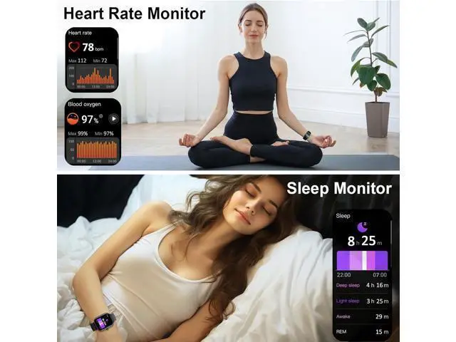 Alt view image 5 of 7 - Hitoor Smart Watch, 1.91" HD Fitness Watch with Make/Answer Call, Activity Trackers, IP68 Waterproof Smartwatch with 110+ Sports, SpO2/Heart Rate/Sleep Monitor, Fitness Tracker for Android/iOS Phones