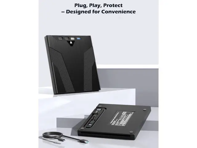 Alt view image 7 of 7 - Hitoor 8 in 1 External CD/DVD Drive for Laptops, Slot-Loading Portable CD Reader for Laptop, CDs Drive External USB 3.0 & Type C CD DVD Drive Externals CD Burner Compatible with PC Windows Linux MacOS