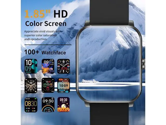 Alt view image 3 of 7 - Hitoor Smart Watch, 1.85"HD Smartwatches for Men, (Answer/Make Calls), Fitness Tracker with 120+ Sport Modes, IP68 Waterproof Fitness Watch, Heart Rate, Sleep, SpO2 Monitor, Smartwatch for Android IOS