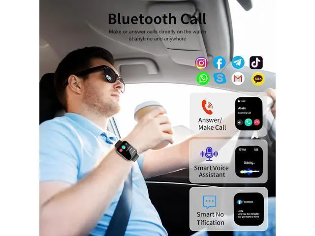 Alt view image 2 of 7 - Hitoor Smart Watch, 1.85"HD Smartwatches for Men, (Answer/Make Calls), Fitness Tracker with 120+ Sport Modes, IP68 Waterproof Fitness Watch, Heart Rate, Sleep, SpO2 Monitor, Smartwatch for Android IOS