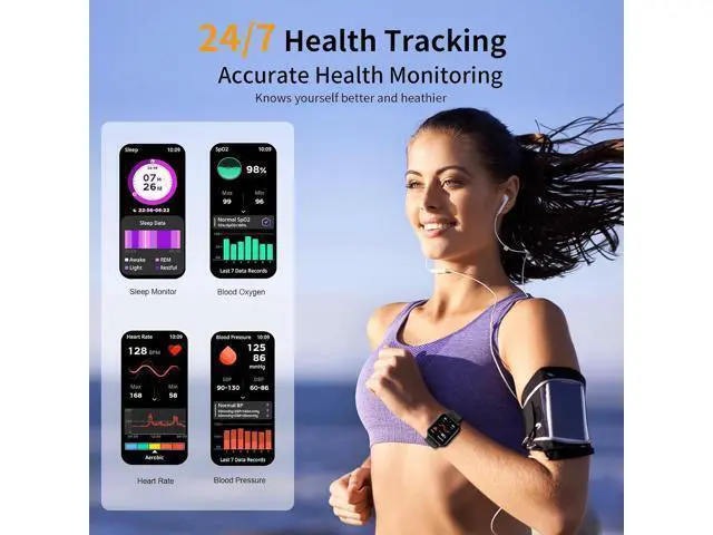 Alt view image 4 of 7 - Hitoor Smart Watch, 1.85"HD Smartwatches for Men, (Answer/Make Calls), Fitness Tracker with 120+ Sport Modes, IP68 Waterproof Fitness Watch, Heart Rate, Sleep, SpO2 Monitor, Smartwatch for Android IOS