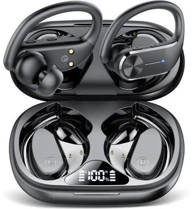 Main image of Hitoor Ear buds Wireless Bluetooth Earbuds, Sport Bluetooth 5.3 Headphones with LED Display , 68H Playtime, Powerful Bass Over Ear Earphones with Earhooks IP8 Waterproof for Gym/Running/Workout