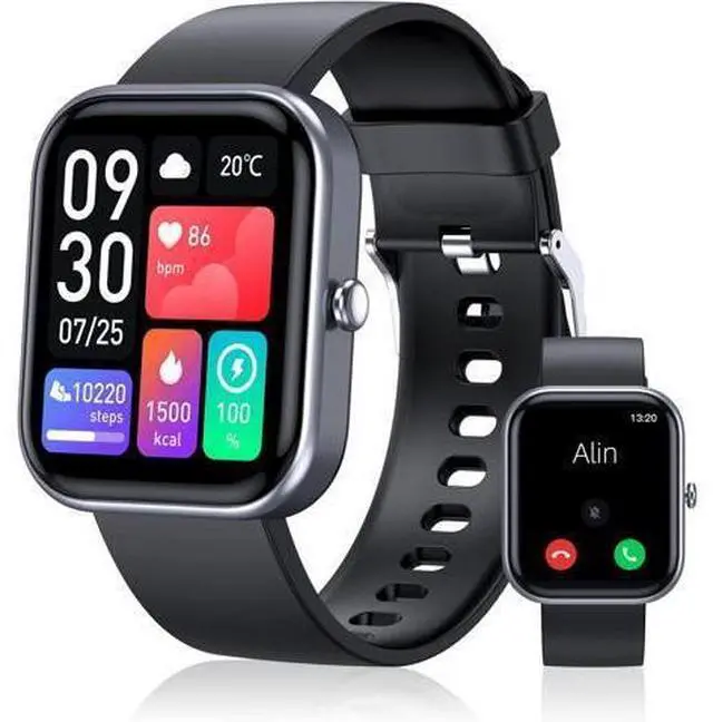 Main image of Smart Watch (Answer/Make Call), 2-Inch Fitness Tracker 100+ Sports Modes, Smart Watches for Men Women IP67 Waterproof, Smartwacth with Step Sleep Calories Monitoring Pedometer for iOS Android Phones