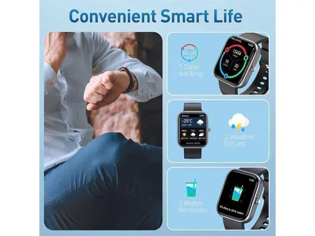 Alt view image 5 of 7 - Smart Watch (Answer/Make Call), 2-Inch Fitness Tracker 100+ Sports Modes, Smart Watches for Men Women IP67 Waterproof, Smartwacth with Step Sleep Calories Monitoring Pedometer for iOS Android Phones