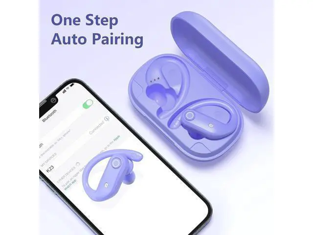 Alt view image 4 of 6 - True Wireless Earbuds, Bluetooth Headphones 130H Playback 4 Mics Clear Call Waterproof Sport Wireless Headset, 2200mAh Charging Case in-Ear Ear Buds Earphones with Earhooks for Sports Running Workout