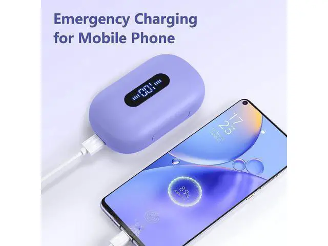 Alt view image 5 of 6 - True Wireless Earbuds, Bluetooth Headphones 130H Playback 4 Mics Clear Call Waterproof Sport Wireless Headset, 2200mAh Charging Case in-Ear Ear Buds Earphones with Earhooks for Sports Running Workout