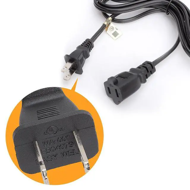 Alt view image 6 of 6 - 15-Feet Long Polarized US 2 Prong Male-Female Extension Power Cord Cable | 16AWG 2 Outlet Extension Cable Cord US AC 2-Prong Male/Female Power cable 10A/125V, Nema 1-15P to 1-15R Cable Polarized