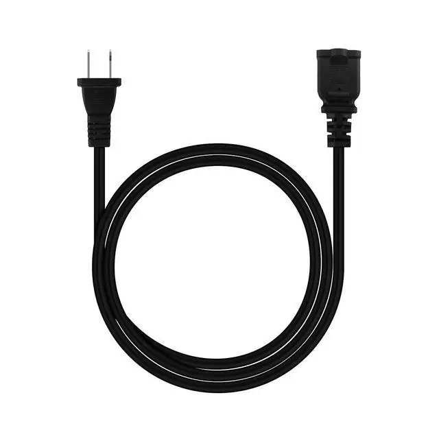 Alt view image 5 of 5 - 6FT Polarized US 2-Prong Male-Female Extension Power Cord | 2 Outlet Extension Cable Cord US AC 2-Prong Male/Female Power cable10A/125V, Nema 1-15P to 1-15R Cable Polarity, 1.8M