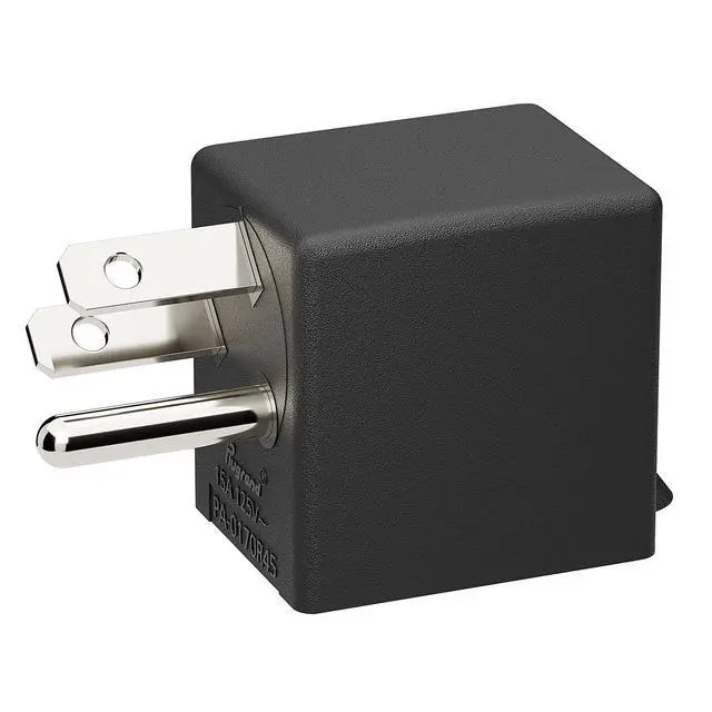 Alt view image 4 of 7 - 90 Degree NEMA 5-15P to 5-15R Adapter, Plugrand Angled 3Prong Power Plug | ETL Listed Right Angle USA 3-Prong Male to Female Adapter, 90 Degree 5-15P Space Save Converter Black PA-0170R45