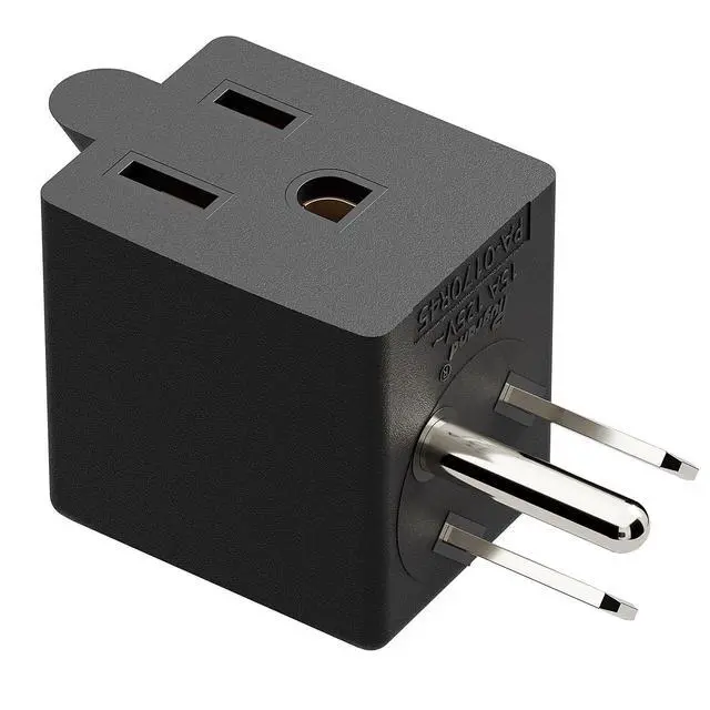 Alt view image 7 of 7 - 90 Degree NEMA 5-15P to 5-15R Adapter, Plugrand Angled 3Prong Power Plug | ETL Listed Right Angle USA 3-Prong Male to Female Adapter, 90 Degree 5-15P Space Save Converter Black PA-0170R45