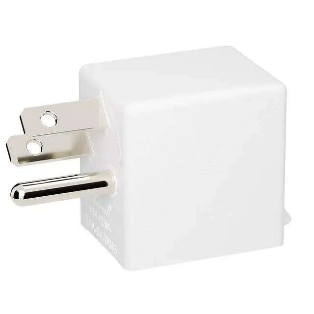 Alt view image 4 of 7 - 90 Degree 3 Prong NEMA 5-15P Adapter, Plugrand ETL Listed 15Amp Adapter | Right Angle USA 3 Prong Male to Female Adapter, USA Power adapter, 5-15P to 5-15R Direction Changer Space Save Plug, White