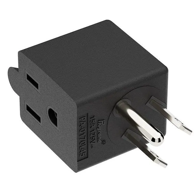 Alt view image 7 of 7 - 90 Degree 3 Prong Adapter, Plugrand Leftward NEMA 5-15P to 5-15R Adapter | 90 Degree Angled USA Male to Female Power Adapter, Leftward Direction Changer Space Save Adapter Black PA-0170L45