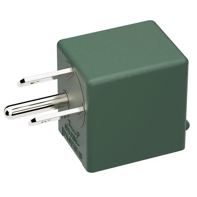 Alt view image 5 of 7 - ETL Listed 90 Degree Adapter, Plugrand Leftward 5-15P to 5-15R Power Plug | Angled USA Male to Female Adapter, Left Direction NEMA 5-15P Changer Space Save Converter, Green PA-0170L45G