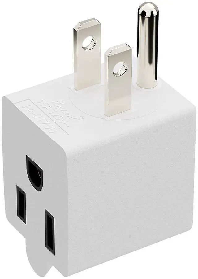 Main image of 90 Degree NEMA 5-15P Adapter, Plugrand Upward Angled 3-Prong Adapter | ETL Listed 3-Prong Male to Female Adapter, 90 Degree 15AMP Converter, 5-15P to 5-15R Direction Changer Space Save Converter