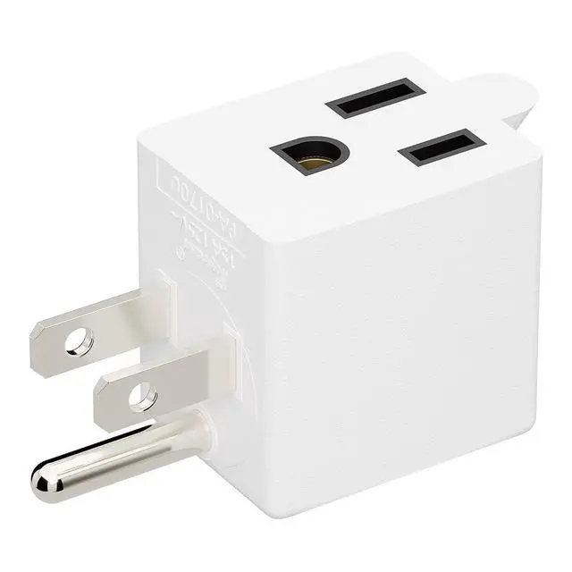 Alt view image 7 of 7 - 90 Degree NEMA 5-15P Adapter, Plugrand Upward Angled 3-Prong Adapter | ETL Listed 3-Prong Male to Female Adapter, 90 Degree 15AMP Converter, 5-15P to 5-15R Direction Changer Space Save Converter