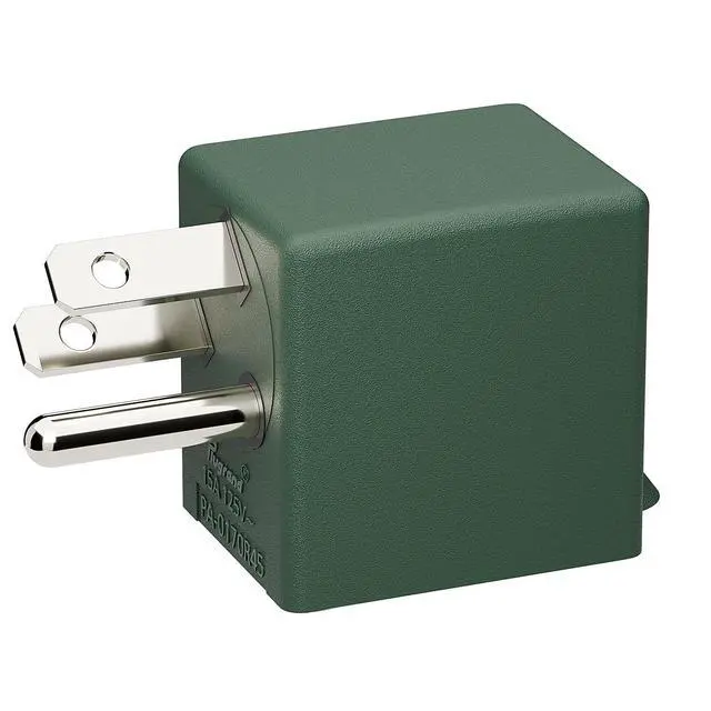 Alt view image 5 of 7 - 90 Degree 3 Prong Adapter, Plugrand ETL Listed NEMA 5-15P to 5-15R Adapter | Right Angle USA Male to Female Power Plug, Right Direction Changer Space Save 5-15P Converter, Green PA-0170R45G