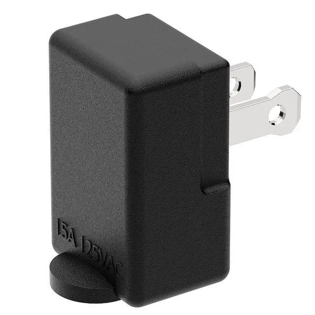 Alt view image 6 of 7 - Right Angle Adapter,2-Prong 90 Degree Upward Angled AC Adapter, Polarized 2-Prong L Type Adapter, Vertical Right Angled Down Angle Power Adapter, PA-0507B Black Color