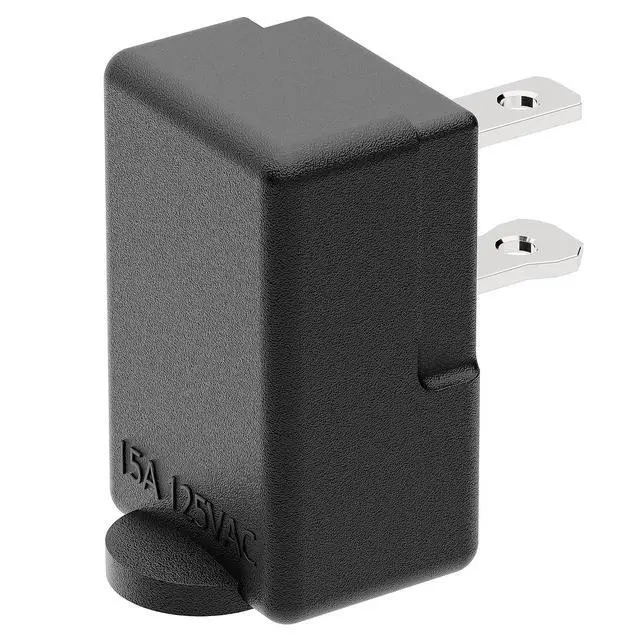 Alt view image 7 of 7 - Right Angle 2-Prong 90 Degree Leftward AC Adapter, Polarized L Type, Vertical Down Power Adapter, PA-0506B Black