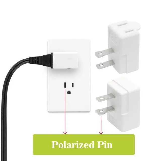 Alt view image 6 of 7 - 90 Degree 2 Pin Adapter, Plugrand Nema 1-15P to 1-15R Left Angled Adapter, 2 Prong Angled Adapter, NEMA 1-15P Power Adapter, PA-0506 White Color