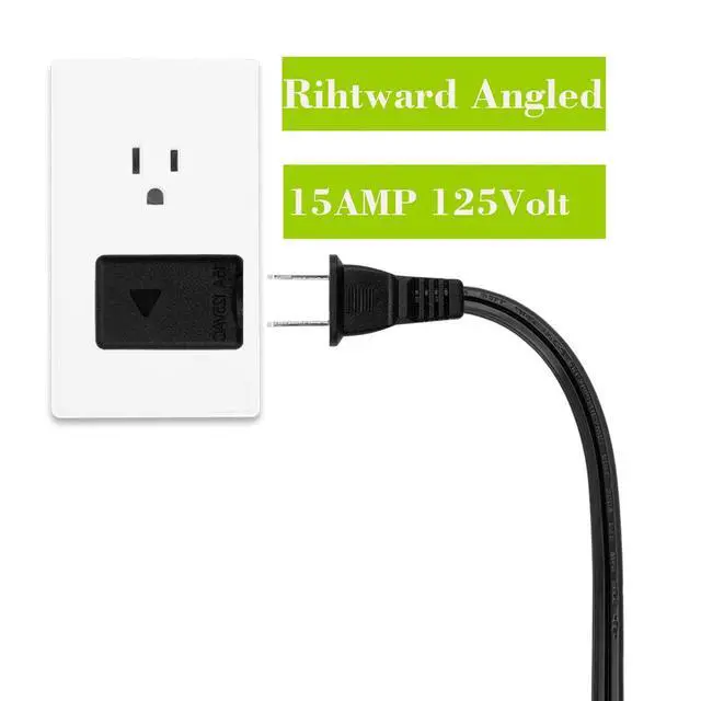 Alt view image 7 of 7 - 1-15P Adapter, 2 Prong 90 Degree Rightward Angled AC Adapter | ETL LISTED Polarized 1-15P to 1-15R L Type Adapter, 2-ProngVertical Right Angled Down Angle Power Adapter, PA-0503B Black