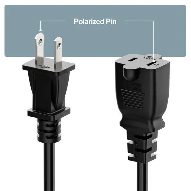 Alt view image 4 of 7 - Double Break On Off Switch Extension Cord, 2-Prong/2 Outlet Polarized Extension Cord with Switch 12A/125V for Your Chargers/Lamp/Power Adapters etc, SVT 16AWG Cord