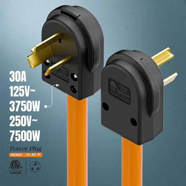 Alt view image 6 of 7 - ETL Certified Nema 10-30P Plug 30 Amp 125/250 Volt Plug | 3 Pole 3 Wire Grounding Straight Blade Connector for Dryer and Ranges, Work with Cable OD Max. 1.0 Inch