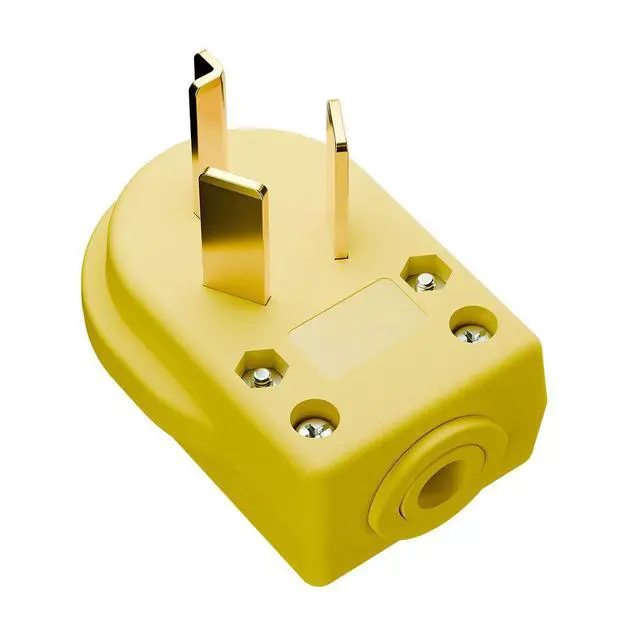 Alt view image 3 of 7 - Nema 10-30P 30 Amp 125/250 Volt 3 Pole 3 Wire Grounding Straight Blade Plug for Dryers and Ranges, Works with Cable OD Max. 1.0 Inch Yellow