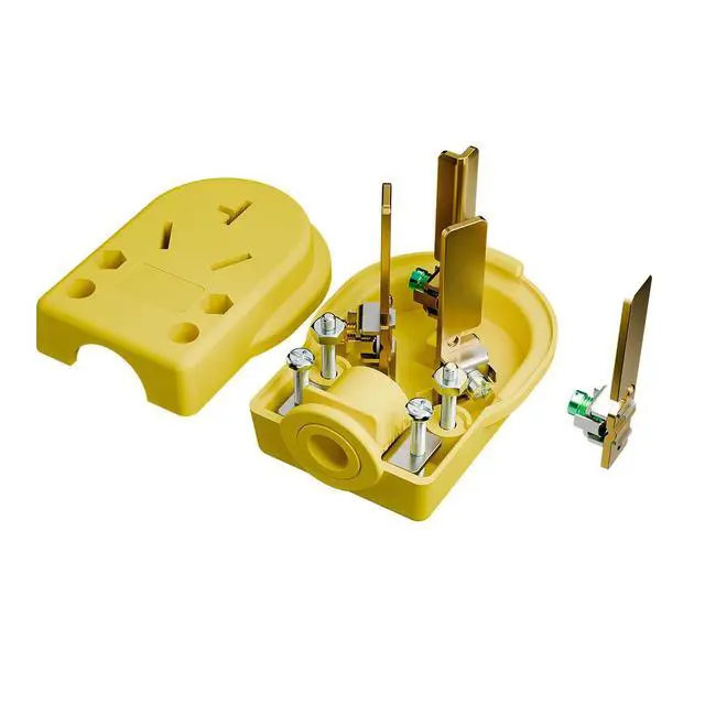 Alt view image 4 of 7 - Nema 10-30P 30 Amp 125/250 Volt 3 Pole 3 Wire Grounding Straight Blade Plug for Dryers and Ranges, Works with Cable OD Max. 1.0 Inch Yellow