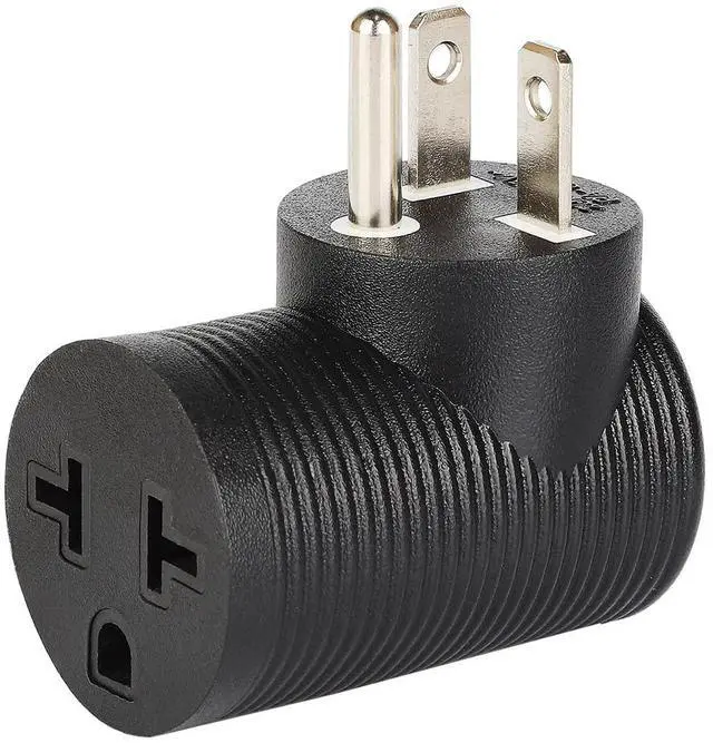 Main image of Angled NEMA 5-20P Male to 5-15R, 5-20R, 6-15R, 6-20R Power Adapter | Not NEMA 5-15P Plug,4 in 1 Double T-Blade Receptacle, Downward Angled Power Adapter