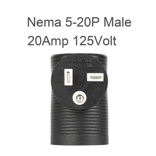 Alt view image 6 of 7 - Angled NEMA 5-20P Male to 5-15R, 5-20R, 6-15R, 6-20R Power Adapter | Not NEMA 5-15P Plug,4 in 1 Double T-Blade Receptacle, Downward Angled Power Adapter