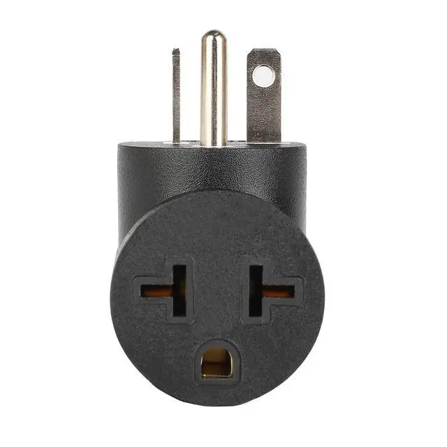 Alt view image 5 of 7 - Angled NEMA 5-20P Male to 5-15R, 5-20R, 6-15R, 6-20R Power Adapter | Not NEMA 5-15P Plug,4 in 1 Double T-Blade Receptacle, Downward Angled Power Adapter