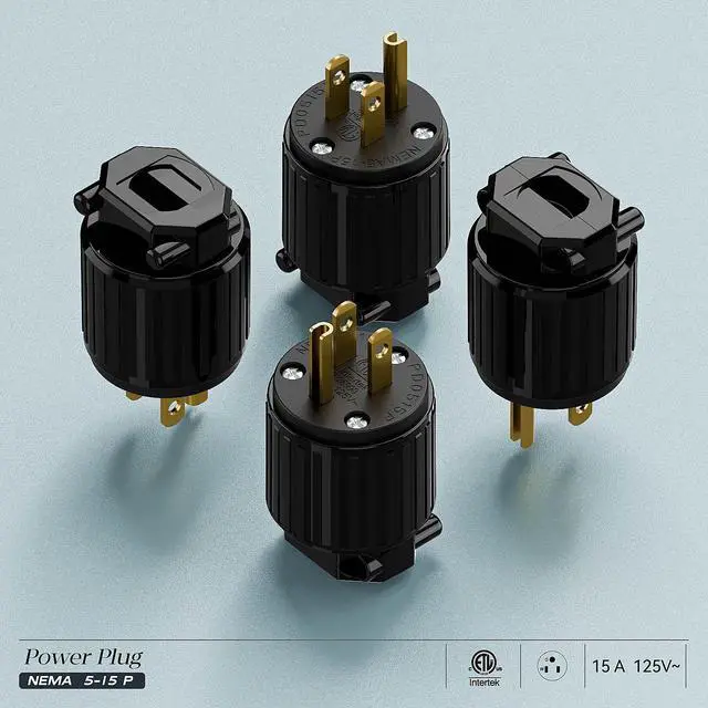Alt view image 7 of 7 - 3-Prong Replacement Plug, Plugrang ETL Listed NEMA 5-15P Male Plug | 15AMP 125V, Straight Blade Industrial Grade AC Plugs, Compatible with 16/14/12AWG Cord (SJT SVT STO SJTW) Black