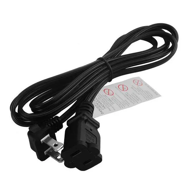 Alt view image 2 of 5 - 6FT Right Angled Polarized US 2-Prong Male-Female Extension Power Cord | SPT-2 16AWG, 10A/125V Cable, 2 Prong Extension Cable Cord, 10A 125V, 1.8M