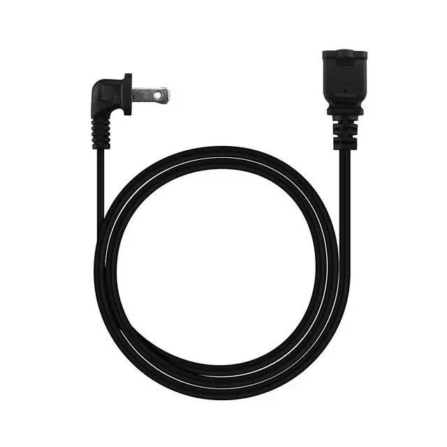 Alt view image 5 of 5 - 6FT Right Angled Polarized US 2-Prong Male-Female Extension Power Cord | SPT-2 16AWG, 10A/125V Cable, 2 Prong Extension Cable Cord, 10A 125V, 1.8M