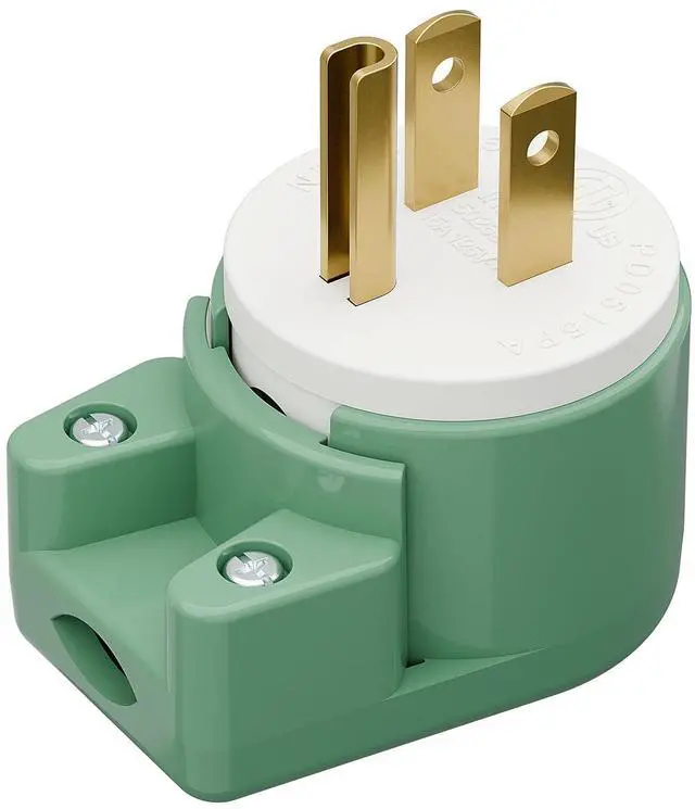 Main image of Nema 5-15P 90 Degree Plug, Plugrand ETL Listed 15A 125V Angled Plug | ETL Verified Right Angle 3 Prong DIY AC Plugs, USA 3-Prong Household Right Angle AC Plugs, Green
