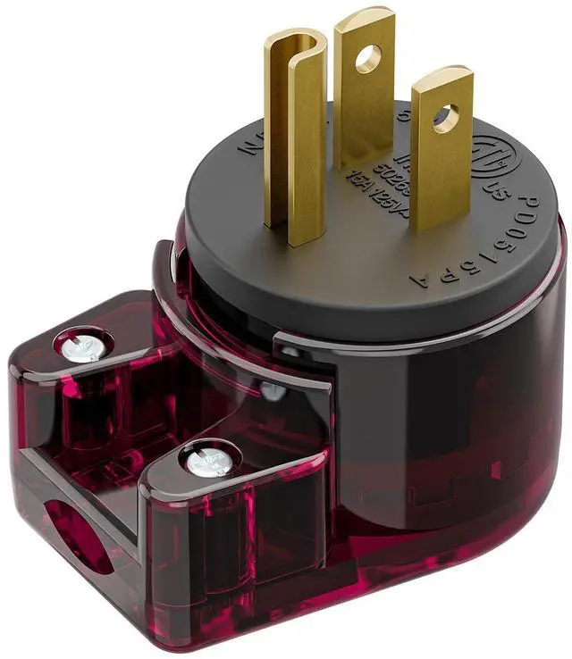 Main image of Nema 5-15P Plug, Plugrand 90 Degree ETL Listed 15A 125V Angled Plug | 90 Degree Right Angle Plug Nema 5-15P DIY AC Plug,USA 3-Prong Household Right Angle AC Plug, Red