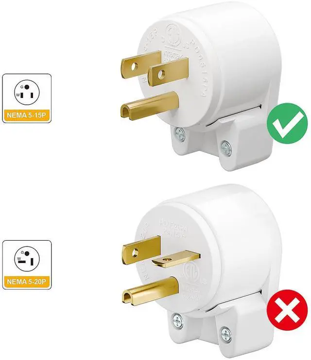 Alt view image 3 of 7 - Nema 5-15P Plug, Plugrand ETL Listed 15A 125V Adjustable Plug | 12 Directions 5-15P 3-Prong DIY Connector, Nema 5-15 Household Right Angle AC Plug, NOT NEMA 5-20P Plug