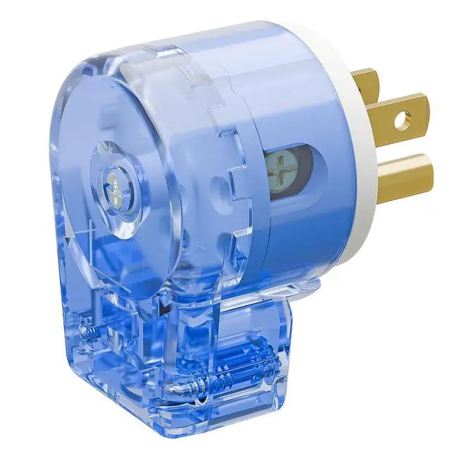 Alt view image 7 of 7 - Nema 5-15P Plug, Plugrand 90 Degree Right Angle Plug 15A 125V Angled Plug | ETL Verified Nema 5-15P DIY AC Plug, USA 3-Prong Household Right Angle AC Plug, Transparent Blue