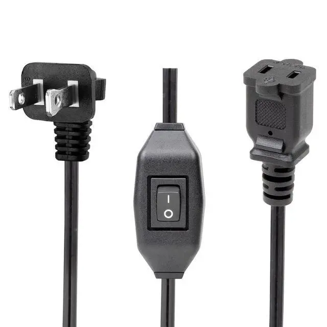 Alt view image 4 of 7 - 6FT On Off Switch Extension Cord, Right Angle 2 Prong Polarized Power Cord | Extension Cord with On-Off Inline Switch 12A 125V for your Chargers/Lamp/Power Adapters etc, 16AWG Cord