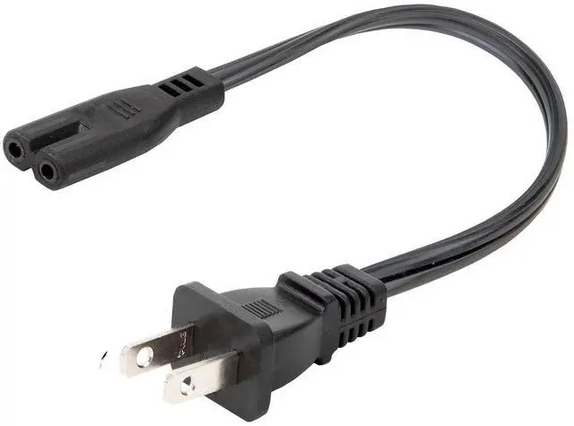 Main image of Short 1 Feet C7 Power Cord, Plugrand 1 Foot Figure 8 Power Cable, 1 Feet 2-Prong to IEC C7 Short Power Cord for Desktop Charger, Wall Mounted Speakers, Battery Chargers