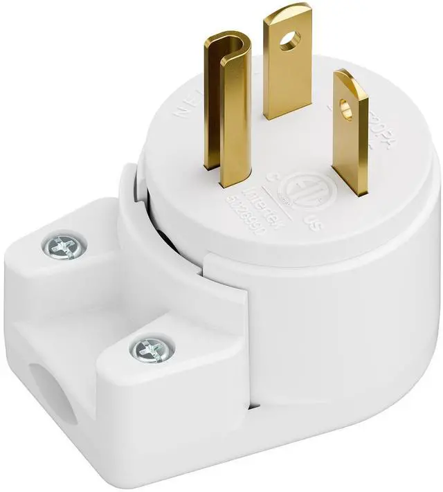 Main image of Nema 5-20P DIY Plug, Plugrand ETL Listed 5-15P Rewirable 20A 125V Plu | 90 Degree Right Angle 5-20P 20A 125V T-Blade USA Canada 3-Prong Male Angled 20Amp Adapter, 12-Directions Rotatable
