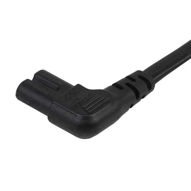 Alt view image 3 of 4 - 6FT TV Power Cord 2-Prong Figure 8 Power Cord Angled L-Type IEC C7 (Figure 8) Replacement Power Cord for LCD LED Mornitor, IEC C7 to Nema 1-15P