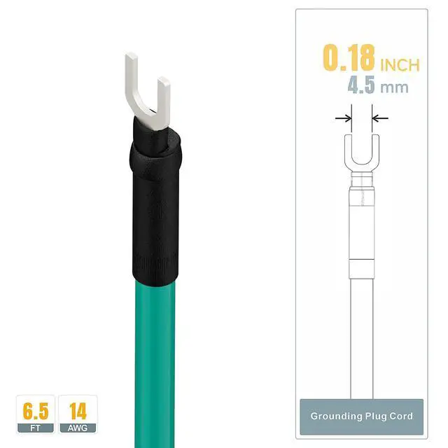 Alt view image 6 of 7 - (2-Pack) Network Cabinet Grounding Cord,6-Feet 14AWG Nema 5-15 USA 3-Prong Ground Extension Cord for Shielded Ethernet Patch Panel, Shielded Ethernet Panel Ground Cord.