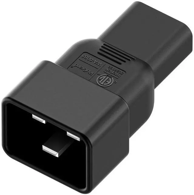 Main image of C20 to C13 Power Adapter, C13 to C20 Plug Adapter, PluGrand WA-0088 15A 125V AC Adapter ETL Verified Adapters for UPS/PDU Etc.
