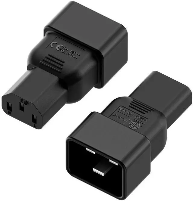 Main image of (2PACK) C20 to C13 Power Adapter, C13 to C20 Plug Adapter, WA-0088 15A 125V AC Adapter ETL Verified Adapters for UPS/PDU Etc.