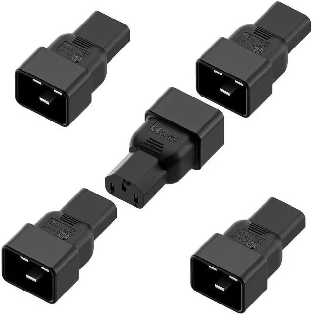 Main image of (5PACK) C20 to C13 Power Adapter, C13 to C20 Plug Adapter, WA-0088 15A 125V AC Adapter ETL Verified Adapters for UPS/PDU Etc.