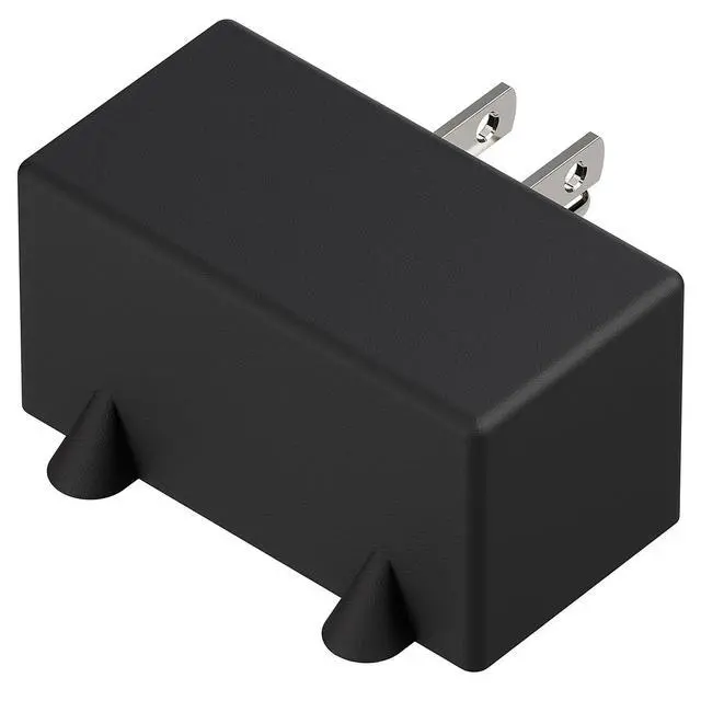 Alt view image 7 of 7 - PA-0508 90 Degree Right Angled USA Male-Female Power Adapter, 5-15P to 2 * 5-15R Direction Changer Space Save Adapter Black