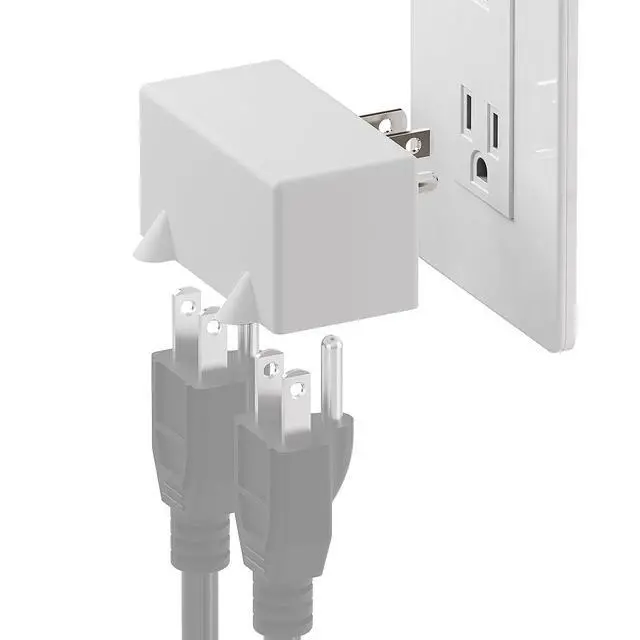 Alt view image 4 of 7 - PA-0508W 90 Degree Right Angled USA Male-Female Power Adapter, 5-15P to 2 * 5-15R Direction Changer Space Save Adapter White